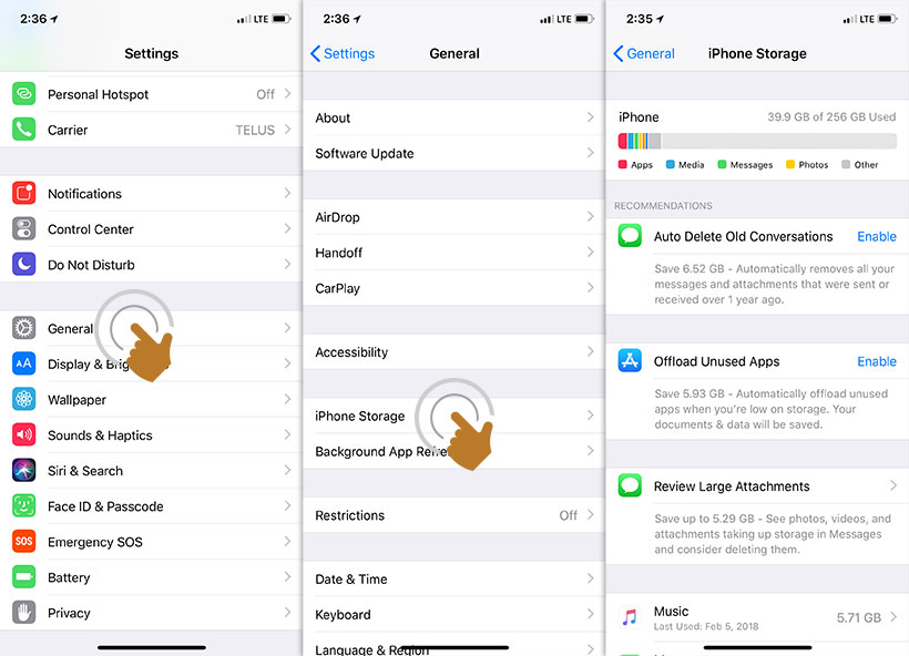iOS storage