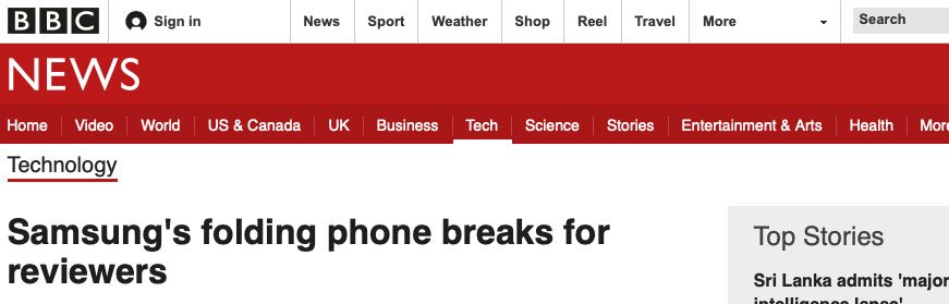 Samsung Galaxy Fold headline