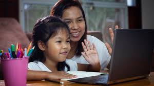 Mom and Daughter at computer